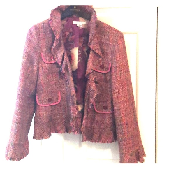 frayed tweed blazer